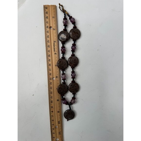 Ferruginous Quartz & Dragon Vein Agate Healing Stones Necklace 10" - Picture 3 of 16